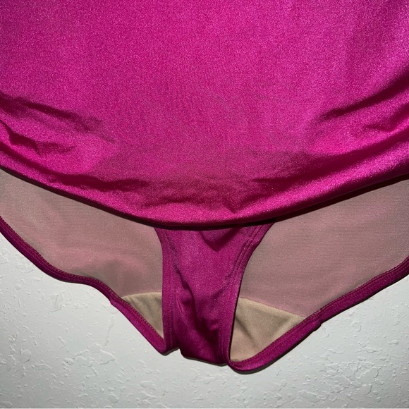 Swim by Cacique Pinkish Purple Side Cut Out High Waisted Gathered Bottoms 22 - Picture 3 of 6